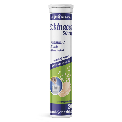 Echinacea 50 mg + Vitamín C + Zn, 20 šumivých tabliet