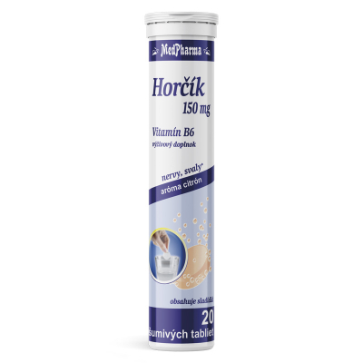 Horčík 150 mg + Vitamín B6, 20 šumivých tabliet