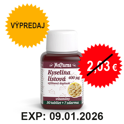 Výpredaj – Kyselina listová 400 mcg, 37 tbl.