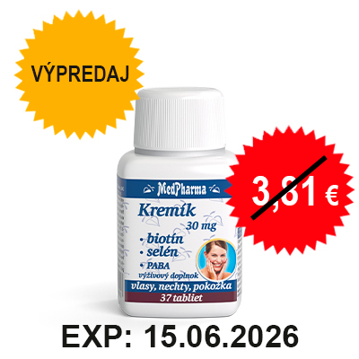 Výpredaj – Kremík 30 mg + Biotín + Selén + PABA, 37 tbl.